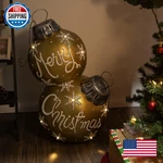 Alpine Corporation Holiday Merry Christmas Stacked Ornaments Statue Color. Fixed Price $145.41.