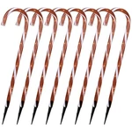 Set Of 8 Northlight Candy Cane Pathway Markers W/ Functions 24" Tall. Fixed Price $59.95.
