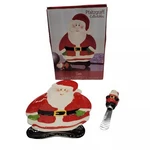 Pfaltzgraff 2 Piece Santa Tidbit Tray With Spreader. Fixed Price $17.95.