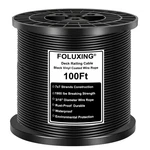 100FT 3/16" Black Vinyl Coated Wire Rope, Aircraft Cable For Deck Raili.... Fixed Price $47.17.