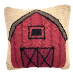 Red Barn Farmhouse Pillow Wool Hooked By Peking Handicraft 10" X New. Fixed Price $21.99.