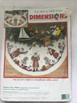 Dimensions Christmas Santas Cross Stitch Tree Skirt Kit 8487 Table Cover Vtg. Fixed Price $35.00.