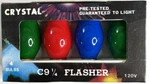 4 Pack Crystal C9 Multi Light Bulb Blinking Flasher 7W Christmas New. Fixed Price $16.97.