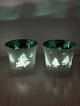 Yankee Candle Tea Light Holders Frosted Glass Green Christmas Trees Set Of 2. Fixed Price $18.80.