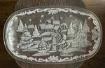 Mikasa Christmas Carol Canape Cookie Glass Platter 839/349 15 1/2" Germany. Fixed Price $20.00.