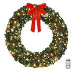 Vingli 60 Pre-lit Outdoor Christmas Wreath, Large Inch, Red & Green. Fixed Price $158.99.