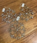 Rustic Wire Metallic Snowflake Christmas Tree Ornament 6" Set Of 3 New. Fixed Price $30.47.