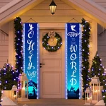 2 Pcs Holy Night Christmas Nativity Porch Sign Religious Blue Jesus .... Fixed Price $26.48.