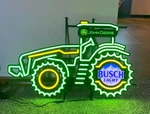 New 31" John Deere Farm Tractor Busch Light Beer Led Neon Lamp Sign With Dimmer. Fixed Price $205.52.