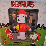 Gemmy 8FT Tall Snoopy W/ Snowflake Sweater And Woodstock Christmas Inflatable. Fixed Price $75.00.