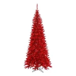 Vickerman 54" Fir Slim Dura-lit Led Artificial Christmas Tree Tinsel Red. Fixed Price $215.39.