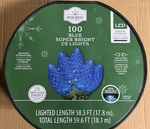 Holiday Time 100 Count Blue Led Super Bright C9 Christmas Lights 59.6 Ft. Fixed Price $32.95.