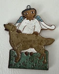 Angel W/ Dog Golden Retriever, St Andrew's Abbey Ornament Ceramic Pottery 5". Fixed Price $14.95.