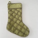 Martha Stewart Everyday Sage Green Beaded Velvet Christmas Stocking Vintage 2002. Fixed Price $12.00.