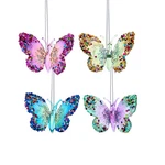 Kurt Adler Glass Glittered Butterfly Ornament Set D4668 Flights Of Fancy. Fixed Price $50.60.