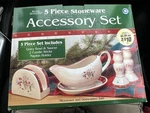 Royal Seasons 5PC Stoneware Set Snowman Scene Plus Matching Butter Dish. Fixed Price $14.00.