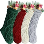 Kunyida 4-PACK 18 Christmas Stockings Unique Burgundy Green Ivory Gray Knit. Fixed Price $21.23.