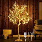Lighted White Twig Tree With Fairy Lights 4FT 150 Led For Christmas Home. Fixed Price $81.47.