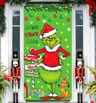 Vohado Green Christmas Door Cover Welcome Birthday Party Decorations Winter H.... Fixed Price $18.42.