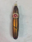 Inge Cigar Blown Glass Christmas Ornament Havana All Fired Up Germany 5-1/2. Fixed Price $17.95.