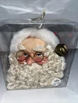 Vtg Santa Claus Head Christmas Ornament Wire Glasses Cotton Beard Kurt Adler Box. Fixed Price $6.97.