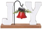 Christmas Wooden Joy Decoration, Craft Sign With Bell, Table Ornament Ru.... Fixed Price $17.86.