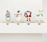 4PK Christmas Characters Stocking Holder Penguin Snowman Santa Deer Wondershop. Fixed Price $44.99.