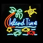 20"X16" Island Time Palm Tree Sun Tropical Fish Flex Led Neon Sign Light Lamp. Fixed Price $169.00.
