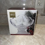 Mikasa Christmas Night Frost 6" Crystal Footed Candy Dish With Original Box. Fixed Price $28.99.
