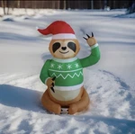 Holiday Time 4 Ft Sweater Sloth Christmas Outdoor Airblown Inflatable Brand New. Fixed Price $29.00.