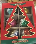 Shiny Brite Christmas Confetti Round Multicolor Flocked Ornament Set 6 3.25". Fixed Price $24.00.