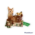 Kurt S. Adler Deer Bird On Log Resin Christmas Ornament Nos W/tag Glittery. Fixed Price $7.48.