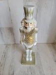 Transpac Nutcracker Light Up Tree White Gold Xmas Home Decor Figure. Fixed Price $59.75.