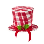 Raz Imports 8" Red & White Buffalo Plaid Snowman Hat Ornament Tree Topper. Fixed Price $16.99.