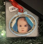 2025 Harvey Lewis Blue Boy Baby 1ST First Christmas Photo Frame Ornament, New. Fixed Price $11.69.