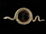 Objet Heavy Gold Metal Detailed Coiled Snake Magnifying Glass Red Ruby Eyes. Fixed Price $149.00.