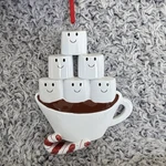 Family Of 6 Marshmallows In Hot Cocoa Christmas Ornament Personalizable Polarx. Fixed Price $10.99.