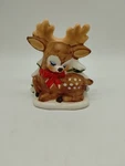 Vintage Lefton Reindeer Ceramic Christmas Napkin / Card Holder Japan #6111. Fixed Price $22.94.