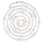 9 Foot White Bead Ball Christmas Garland Wooden Tree. Fixed Price $10.19.