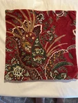 Pottery Barn Square Zip Pillow Cover Cotton Red Paisley Floral Traditional. Fixed Price $16.99.