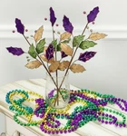 Regency Multicolor Mardi Gras Leaf Spray Stem Pick Christmas Tree Wreath Decor. Fixed Price $6.90.