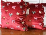 Envogue Christmas Bow Red Decorative Accent Pillows Set Of Holiday New 20"X20". Fixed Price $24.99.