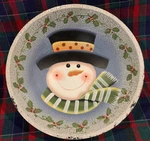 Dolgencorp Snowman Decorative Bowl Christmas Holiday 12" Xmas Table Wood. Fixed Price $19.95.