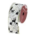 Northlight 12 White Black Playful Reindeer Wired Christmas Ribbon Spools. Fixed Price $56.69.