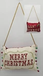 Pier 1 One Merry Christmas Bah Humbug Reversible Hanging Pillow. Fixed Price $16.00.