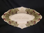 Grasslands Road 10" Holly Berry Candy Dish "time For Good Wishes" Holiday Decor. Fixed Price $11.70.