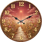 Sunset Flower Path Wall Clock Wooden Silent No Battery Holiday Home Decors. Fixed Price $22.55.