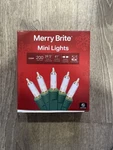 41FT Merry Brite 200 Count Mini Clear Lights On Green Wire Christmas New Box. Fixed Price $15.99.