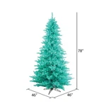 Vickerman 78" Plastic Fir Dura-lit Led Artificial Christmas Tree In Aqua Blue. Fixed Price $586.99.