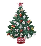 Advent Calendar 86584 Bucilla Felt Wall Hanging Kit 17"X 24" Green Nordic Tree. Fixed Price $38.99.